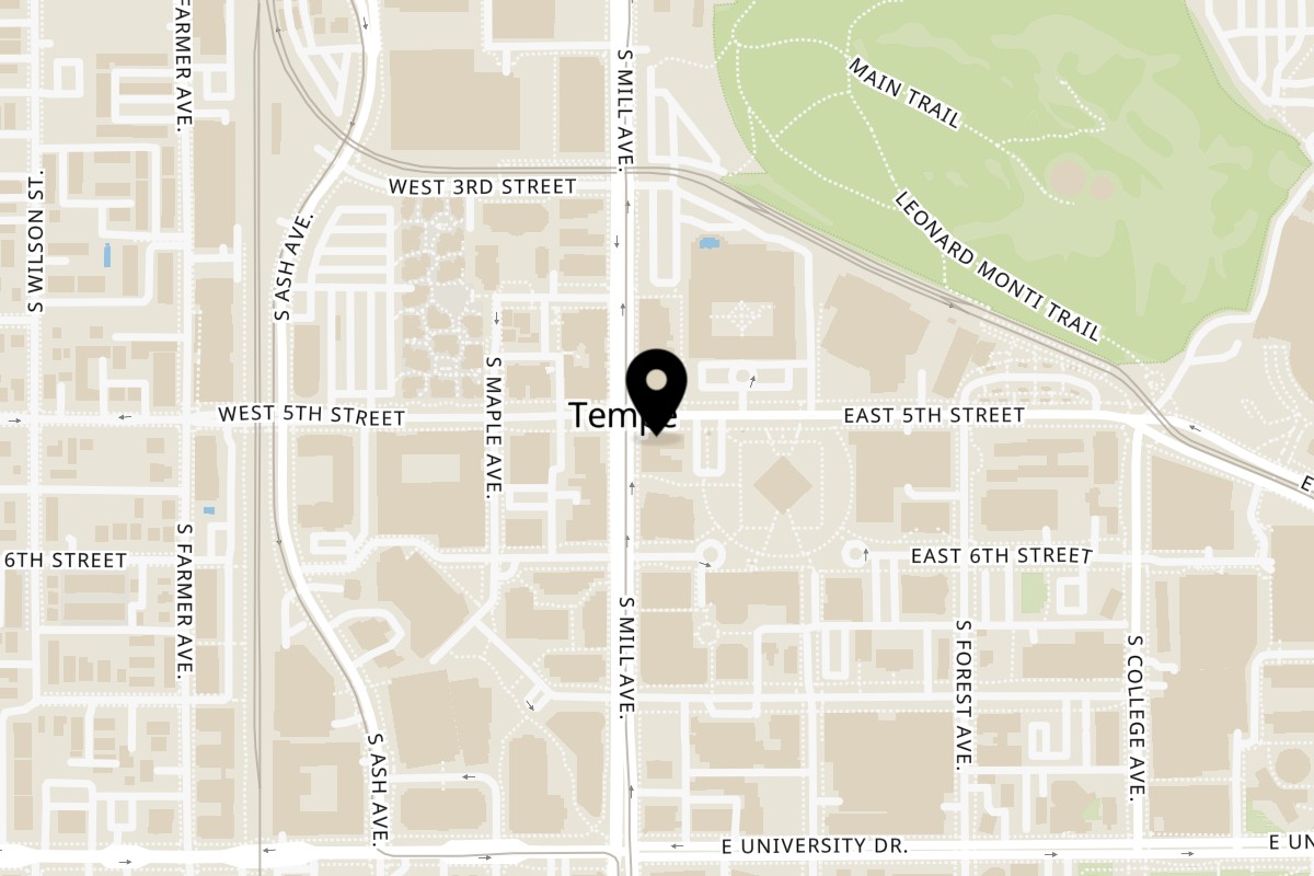 Map showing the location of Culinary Gangster Tempe on 501 S Mill Ave in Tempe